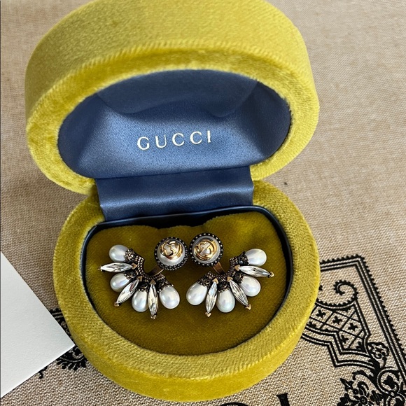 Gucci Gold and White Pearl Earrings - Picture 2 of 10